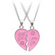 thumbnail image 1 of Collar con colgante de corazón de rompecabezas, ideal como regalo de graduación para hermana mayor (rosa), 1 of 5