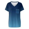 thumbnail image 3 of qILAKOG Women Casual Top Blouse Print Short Sleeves V Neck Loose Fit Pocket,Ladies Lounge T-Shirts Clearance Cheap Trendy,Female Basic Blouses & Shirts,Tank Tops,Tees Shirts,XL, 3 of 6