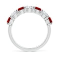 thumbnail image 2 of ANGARA Lab Grown 1.36 Ct Half Eternity 7 Stone Ruby and Lab Diamond Wedding Ring for Women in 14K White Gold (Size-4mm) | July Birthstone, Anniversary, Jewelry Gift for Women | Lab-Grown Ruby Ring, 2 of 9