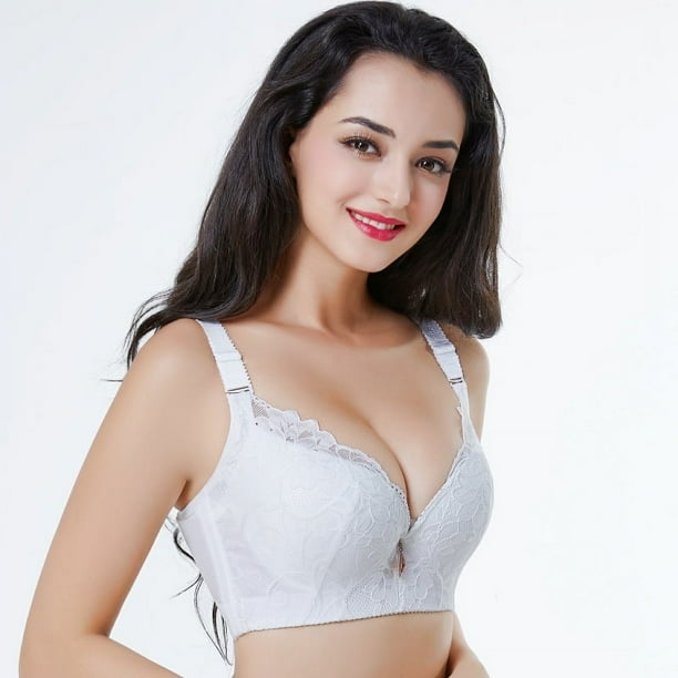 Sujetador sexy de encaje transpirable fruncido ajustable ropa interior de mujer sujetador de pecho fino