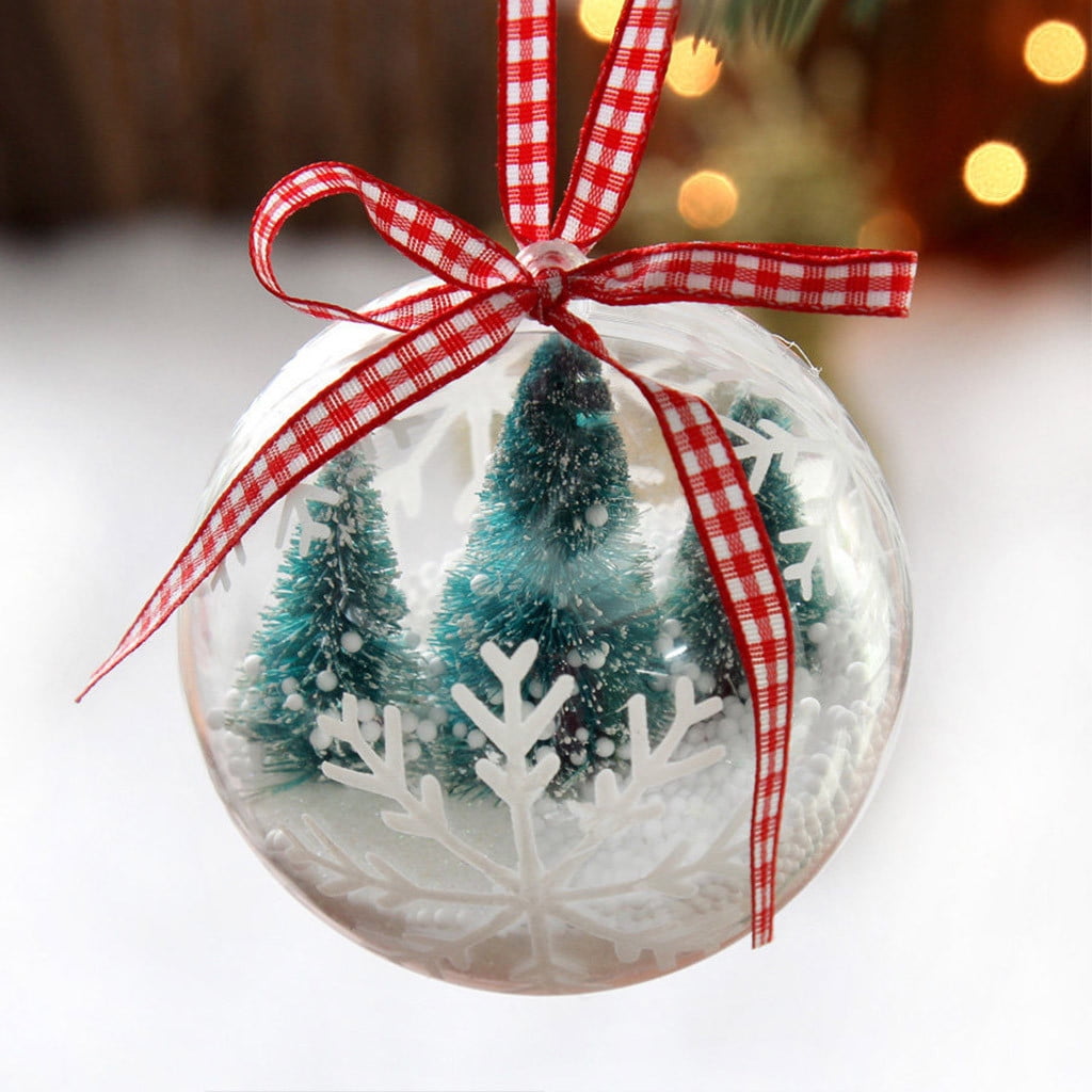 Christmas 10X Clear Ball Baubles Sphere Fillable Tree Ornament Xmas 5/7/9cm L 