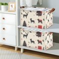 thumbnail image 2 of Yayeee Foldable Storage Basket for Shelves with Handles Set of 2 Waterproof Cloth Bins, Christmas Forest, 2 of 7