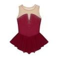 thumbnail image 4 of YiZYiF Kids Girls Mesh Splice Skating Dress Sleeveless Gymnastics Leotard, 4 of 7