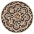 thumbnail image 1 of Tapis Rond Noir 6 Pi. à Fleurs, 1 of 1