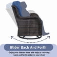 thumbnail image 5 of Unnifurnzi Outdoor Swivel Chairs-Patio Swivel Glider Chairs with Ottomans Outdoor Conversation Set for Deck Balcony Poolside Backyard-Brown/Blue, 5 of 7