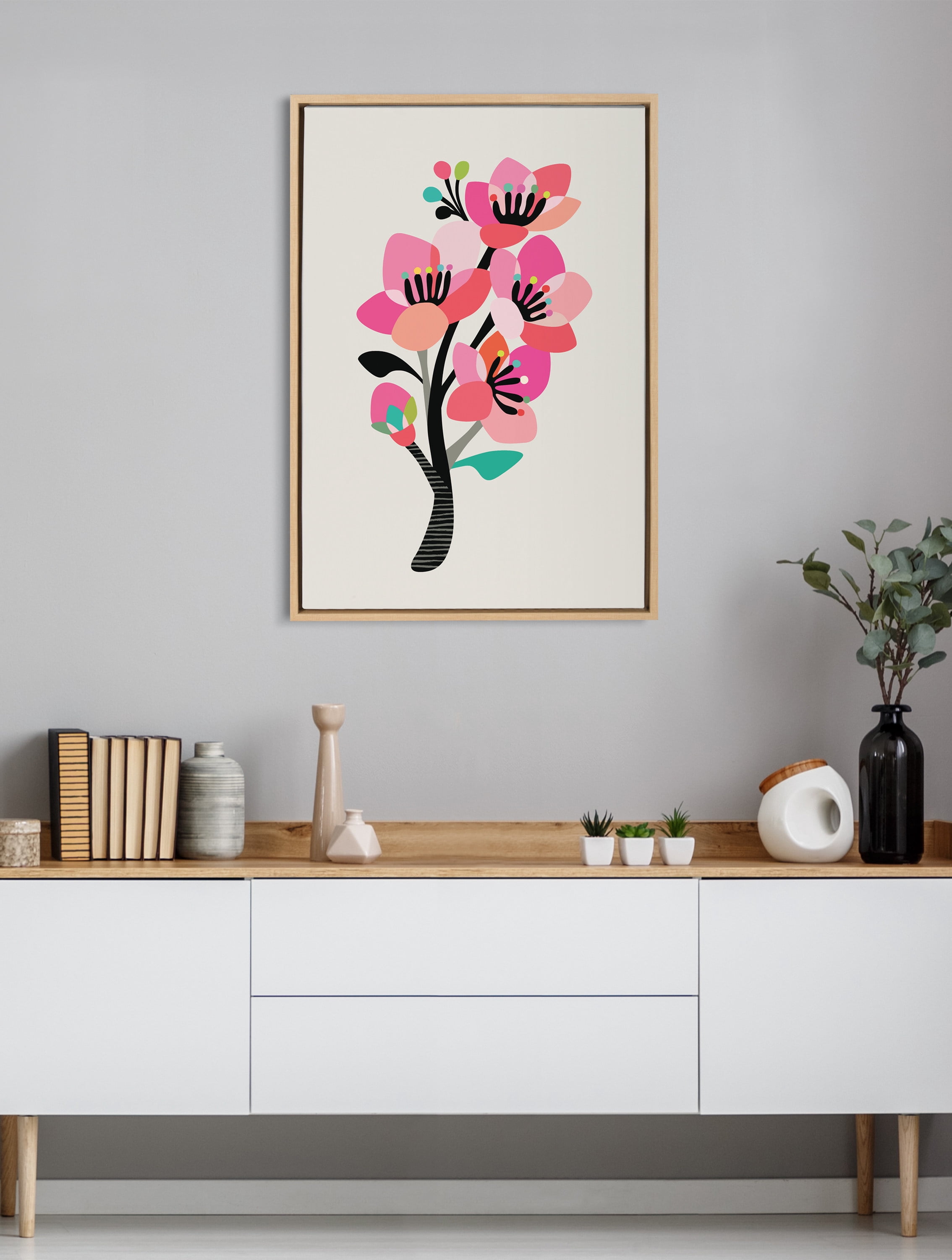 Kate and Laurel Words, Black Framed Canvas Art Print, 23 x 33