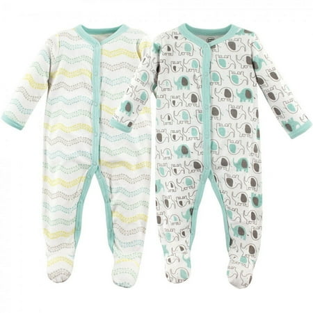 UPC: 0660168333398 | Luvable Friends Baby Cotton Snap Sleep and Play 2pk  Elephants  0-3 Months