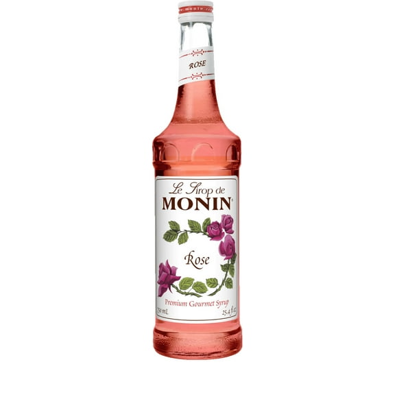 Monin Rose Syrup Elegant and Subtle Great for Cocktails Mocktails and Soda Gluten Free Non GMO 750 ml