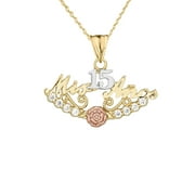 MIS 15 AÑOS" QUINCEAÑERA PENDANT NECKLACE IN TRI-TONED GOLD :  10K  Pendant only