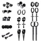 thumbnail image 1 of Juego de pendientes de acero inoxidable Juego de pendientes negros para hombre Juego de moda múltiple, 1 of 6