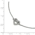 thumbnail image 3 of 925 Sterling Silver 9 Inch Cubic Zirconia Cz Heart Anklet 1 Extender Love, 3 of 7