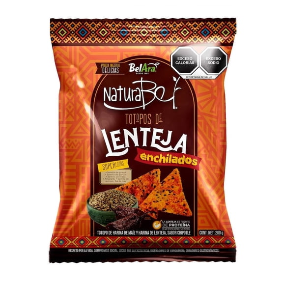 Totopos de lenteja Bel Ara natura bel enchilado 200 g
