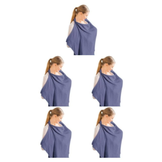 Youkk Exquisite Craft Nursing Apron Neat Look Colorfast And Foldable Ensures Privacy And No Loose Thread Light Blue 5Set