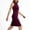 Wine, variant on Women's Mock Neck Sleeveless Bodycon Midi Dress, Tie Front Ruched Stretchy Work Office Pencil Dress S-2XL