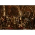 thumbnail image 2 of Jan Matejko 18x14 Black Ornate Wood Framed Double Matted Museum Art Print Titled - The First Parliament in Łęczyca, from the Series “History of Civilization in Poland” (1888), 2 of 5