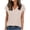 Beige, variant on Women's Spring Summer Casual Tops V Neck Short Sleeve Slim Fitted Basic Solid Color Blouse, Light Blue S