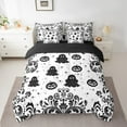 thumbnail image 2 of Manfei Black Ghost Bedding Sets Twin Size,Halloween Pumpkin Comforter Sets with Sheets,Boho Damask Bed in a Bag Twin size,Ultra Soft Spooky Room Decor,Reversible,7-Piece, 2 of 6