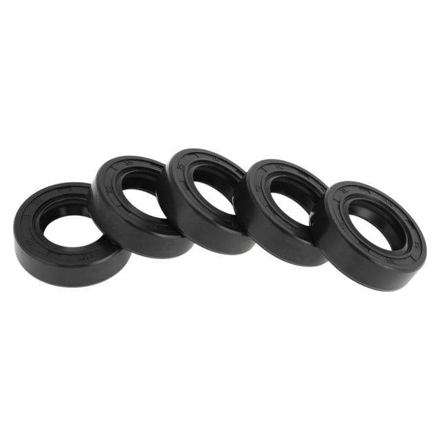 Unique Bargains Sello de aceite universal TC de doble labio con resorte de acero, anillo de sello para eje rotativo 20x35x10mm alta presión caucho NBR negro 5 Pcs