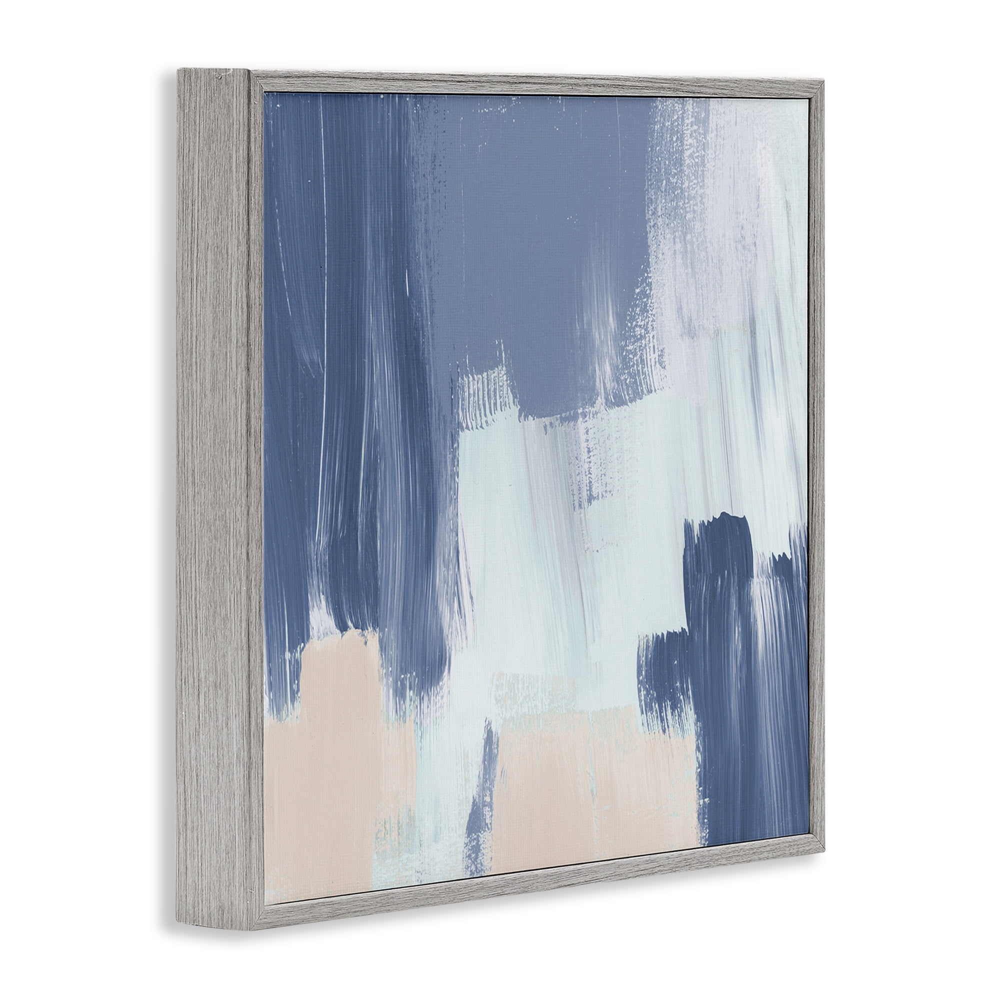 Stupell Industries Restless Blue Mind Abstract Abstract Painting Gray Framed Art Print Wall Art, 24 x 24
