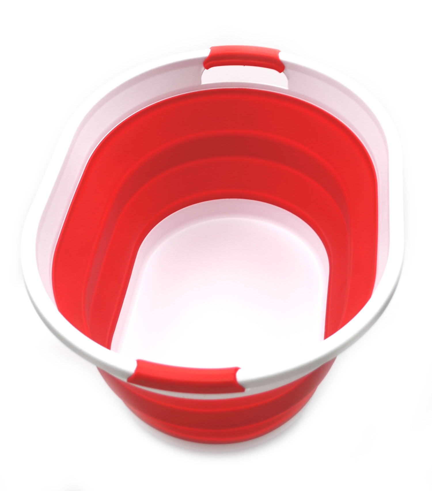 SAMMART Collapsible Plastic Laundry Basket Oval Tub / Basket