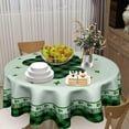 thumbnail image 2 of St Patricks Tablecloth Round 60 Inch Green Shamrock Tablecloth Buffalo Plaid Clover Table Cloth Farmhouse St Patrick''s Day Tablecloth for Kitchen Holiday Picnic Party Dinner Room Outdoor Decor, 2 of 5