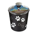 thumbnail image 2 of Stainless Steel Espresso Dog Treat Canister and Free Matching Dish Rubber Base (Canister with Medium Bowl), 2 of 2