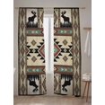 thumbnail image 5 of Boho Deer Sheer Curtains 2 Panels Set Elk Hunting Forest Aztec Bohemian Retro Lihgt Filtering Rod Pocket Voile Drape, Semi Sheer Window Curtains for Bedroom Living Room, 52"x108", 5 of 5