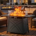 thumbnail image 3 of BALI OUTDOORS 42'' Propane Fire Pit Table, 50,000 BTU Large Outdoor Firepit Table for Outside Patio , with Lid & Lava Rock, Black, 3 of 9