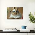 thumbnail image 5 of Fenyluxe Vintage Easter wall art neutral spring bunny painting Easter decoration book tulips and surrounding cute bunny poster funny animal decoration for bedroom living room wall decor 20x16in, 5 of 6
