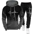 thumbnail image 5 of Chándal informal con estampado de fe original para hombre, sudadera y pantalones de chándal, conjunto de 2 piezas, ropa deportiva, tendencia de moda, Otoño e Invierno, 5 of 5