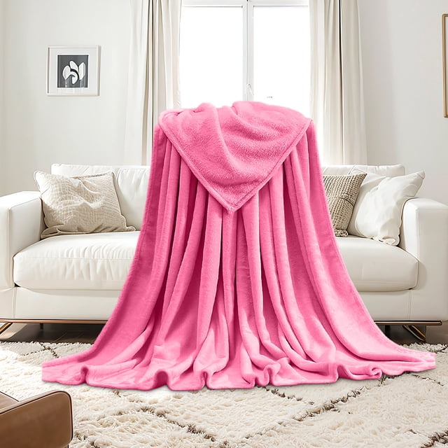 Boovnll Throw Blanket, Super Cozy Soft Lightweight Solid Color Flannel Blankets, Machine Washable Microfiber for All Season Home, Office, Living Room, Couch, Sofa, Blanket - 28x39"