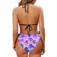thumbnail image 6 of Chririnla Tropical Gradient Palm Tree Halter Bikini Set - Sexy Two-Piece Triangle Swimsuit for Beach Vacation & Pool Party | Quick Dry, Figure Hugging Design, 6 of 9