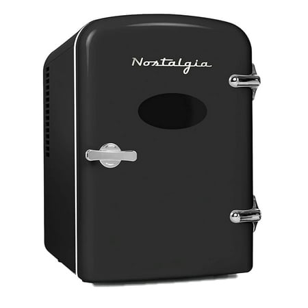 Nostalgia RF6RRBK Retro Dry Erase 6 Can Refrigerator w/ Carry Handle ...