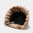 thumbnail image 4 of COCOpeaunt New Soft Ruffle Sweet Bucket Hat Plush Lotus Leaf Winter Warm Fisherman Hat Women Girls Autumn Outdoor Panama Casual Caps Hats, 4 of 6