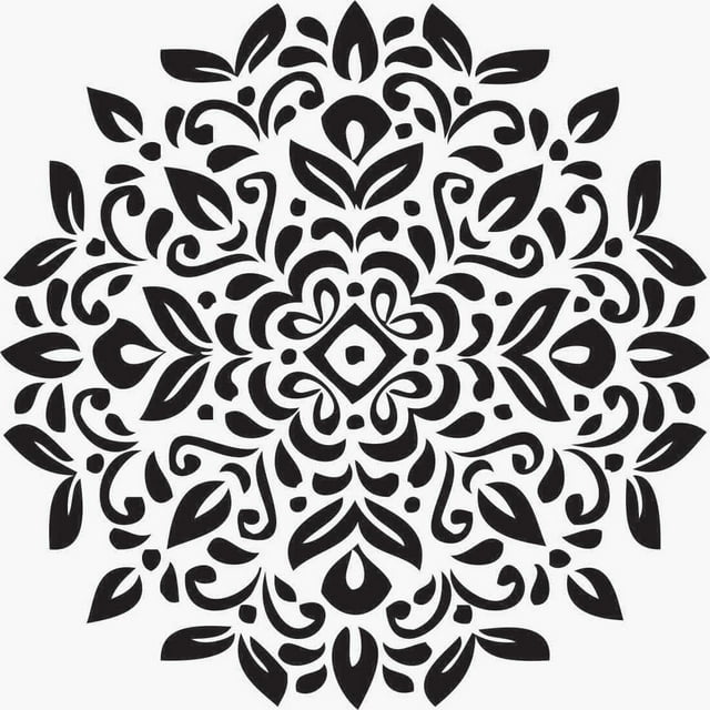 Printtoo Wooden Rubber Stamp Floral Mandala Pattern Scrap-booking Craft Textile-4 Inch