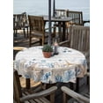 thumbnail image 2 of Outdoor Tablecloth with Umbrella Hole for Patio/Picnic/Party/Camping, Blue Beige Coastal Waterproof Table Cloth Round Cover Washable, Beach Starfish Summer Eucalyptus Retro (Dia 54"), 2 of 8