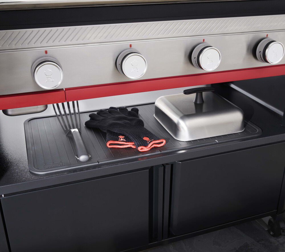 Weber Works Griddle Mid Shelf Mat – Silikonmatte Für Grillregal, Schützt Vor Fett Und Kratzern