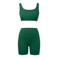 thumbnail image 3 of Shorts Two Piece Set,Workout Outfit Sets For Women 2 Piece Seamless Ribbed High Waist Leggings With Sports Bra Crop Tank Gym Yoga Sets,Women'S Wide Leg Shorts(Size:L), 3 of 5