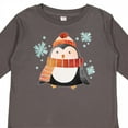 thumbnail image 4 of Inktastic Cute Winter Penguin in Hat and Scarf with Snowflakes Boys or Girls Long Sleeve Toddler T-Shirt, 4 of 5