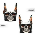 thumbnail image 5 of Picia Flower Horn Skull Sports Bra for Women,Padded Strappy Sports Bras Medium Support Yoga Bra with Removable Cups,Running Yoga Bra-XX-Large, 5 of 9