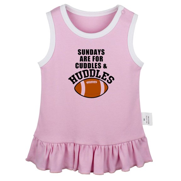 Sundays are for Cuddles & Huddles Funny Dresses For Baby, Newborn Babies Skirts, Infant Princess Dress, 0-24M Kids Graphic Clothes (Pink Sleeveless Dresses, 12-18 Months)