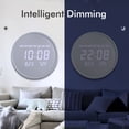 thumbnail image 2 of Modern Smart Led Digital Wall Clock with Temperature Wood 12/24h Time Clocks Silent Wooden Non-Ticking Lighted Large LED Display Cool Clocks for Home Living Room Kitchen Office Bedroom Decor 12 Inch, 2 of 7