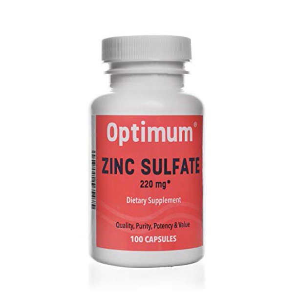 Zinc Sulfate 220 mg 100 Count Capsules Dietary Supplement
