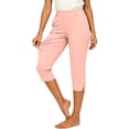 thumbnail image 7 of Ltctricy Capri Pants for Women Straight Leg Office Dress Pants with Pockets Side Split Casual Lounge Work Pants(Pink,Large), 7 of 7