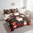 thumbnail image 3 of Manfei Kawaii Christmas Reindeer 7pcs Bedding Comforter Set,Merry Xmas Queen Bedding Sets,Penguin Bear Snowman Queen Sheet Sets For Kids,Microfiber Bedroom Decor Reversible, 3 of 8