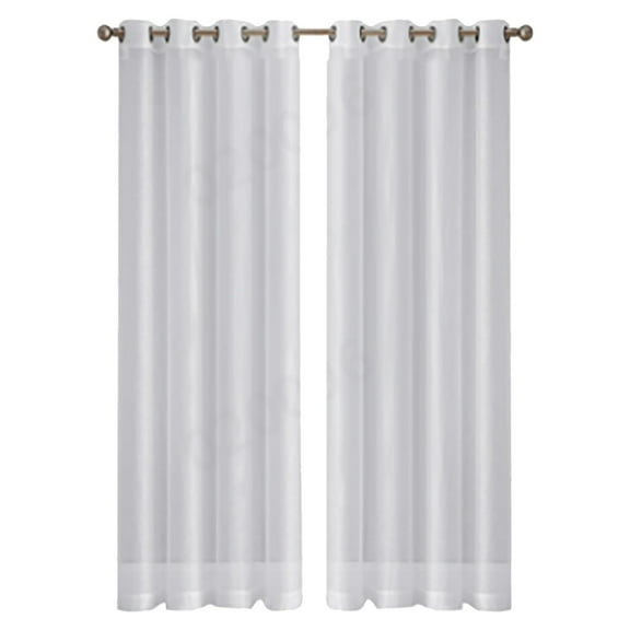 FNGZ White Sheer Curtains Linen Look Semi Transparent Voile White Curtains for Living Dining Room Drapes 54 X 84 Inch Long Set of 2 Panels White Sheer Curtains Linen Look Polyester Curtains