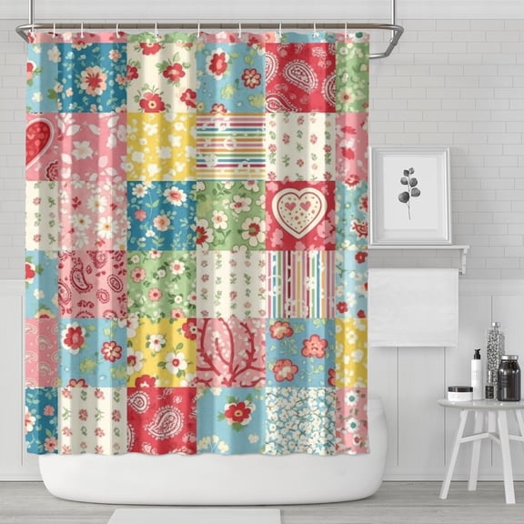 Pioneer Flower Floral Print Pattern Shower Curtain 84"x72", Bathroom Decorative Shower Curtain Set with 12 Hooks, Waterproof Washable