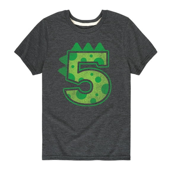 Instant Message - Dinosaur Birthday Five - Youth Short Sleeve Tee