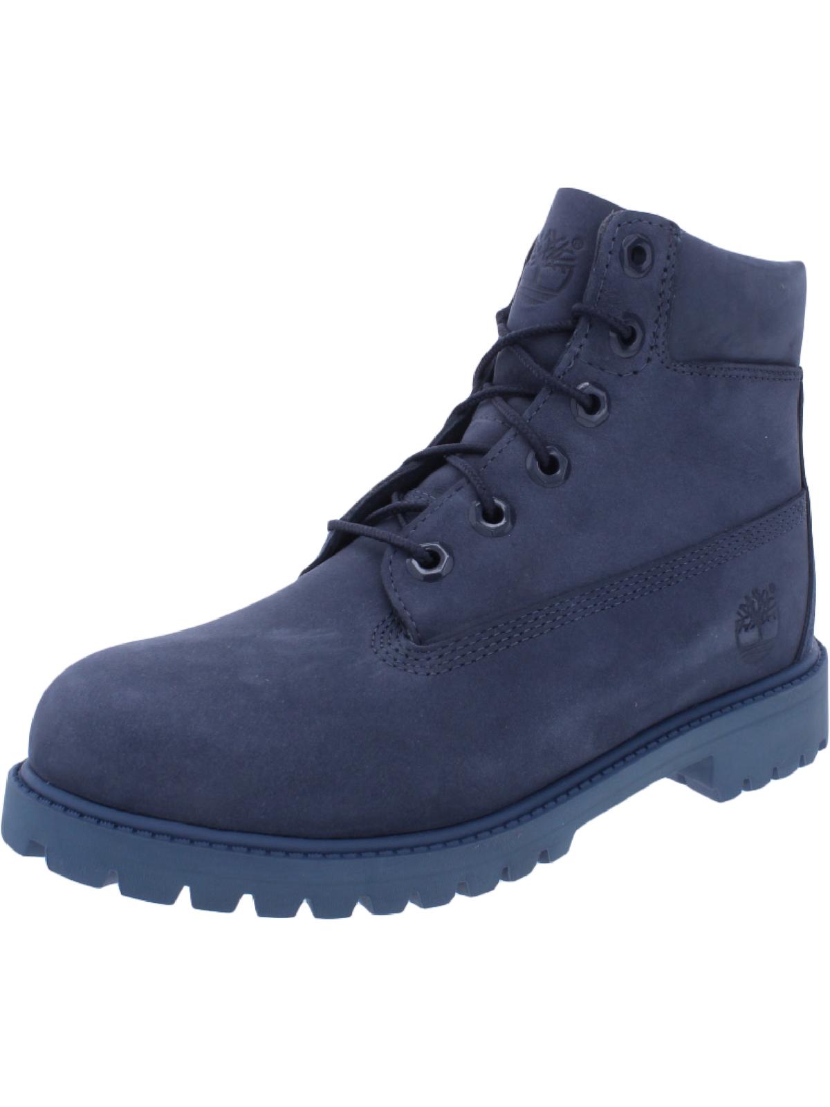 Timberland Boys Leather Lace Up Ankle Boots Blue 4 Medium (D) Big Kid - image 1 of 3