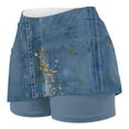 thumbnail image 3 of Workout Skorts for Women Ladies Tennis Shorts, Athletic Stretchy Yoga Skirts, Floral Printed Cute 2 in 1 Mini Skorts A-i-Multicolor Multicolor 3XL, 3 of 5